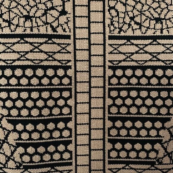 EUC Vertigo Bodycon Black Tan Aztec Print Dress S - Picture 4 of 9